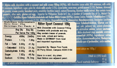 Picture of RITTER COCONUT 100G