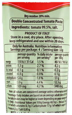 Picture of MUTTI TOMATO PASTE 130G