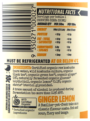 Picture of REMEDY GINGER LEMON KOMBUCHA 330ML