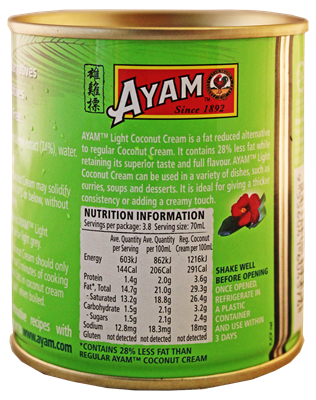 Picture of AYAM COCONUT CREAM LIGHT 270ML