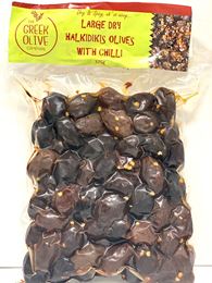 Picture of TGO LG DRY HALKIDIKIS OLIVES WITH CHILLI 375G