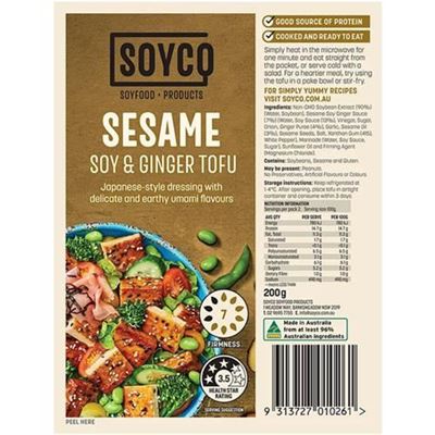 Picture of SOYCO SESAME SOY & GINGER TOFU 200G